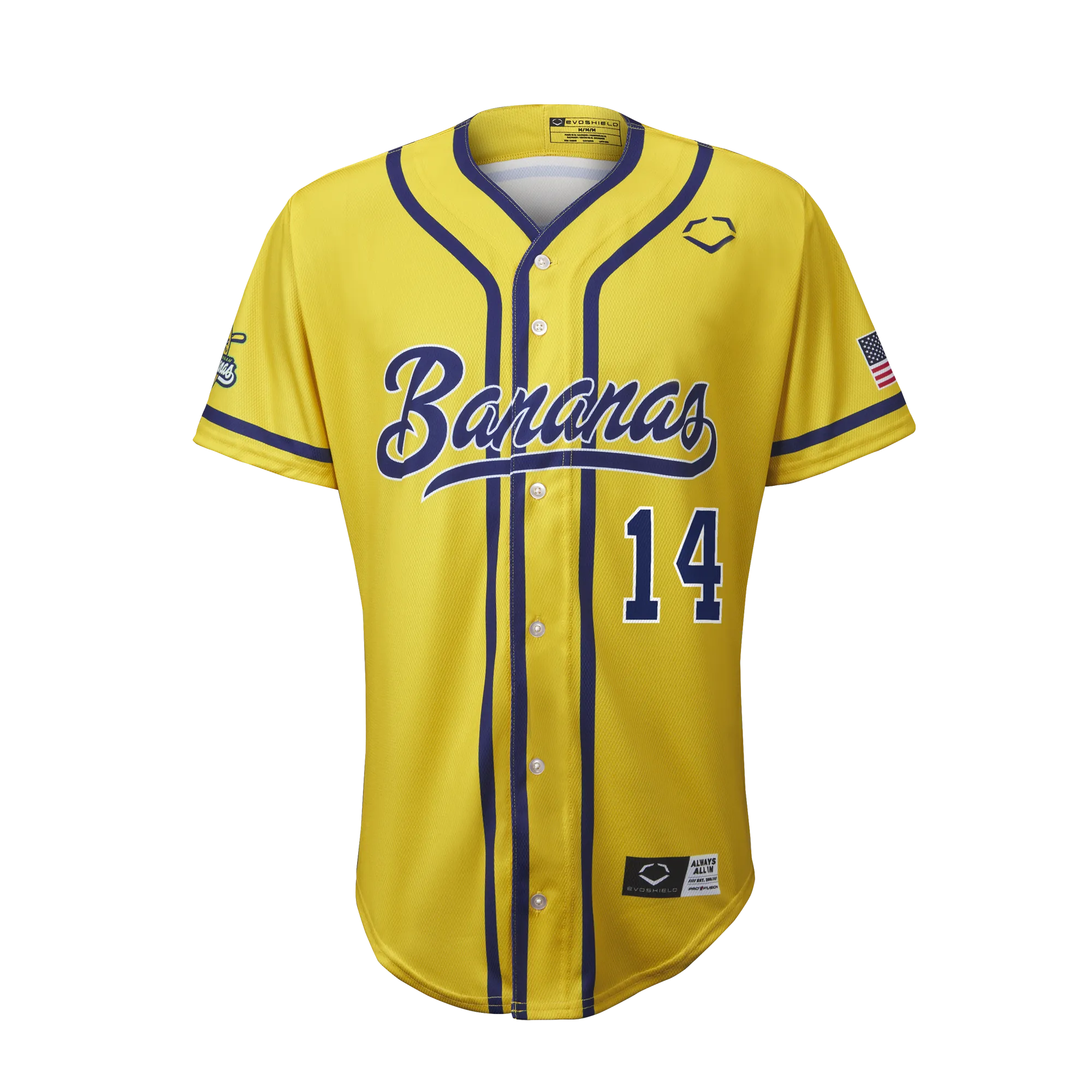 Bananas Stilts #14 EvoShield Jersey - Yellow