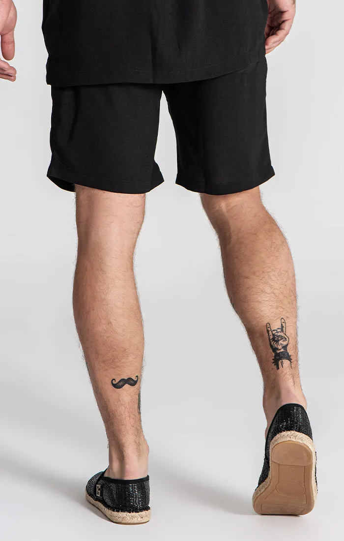 Black Linen Shorts