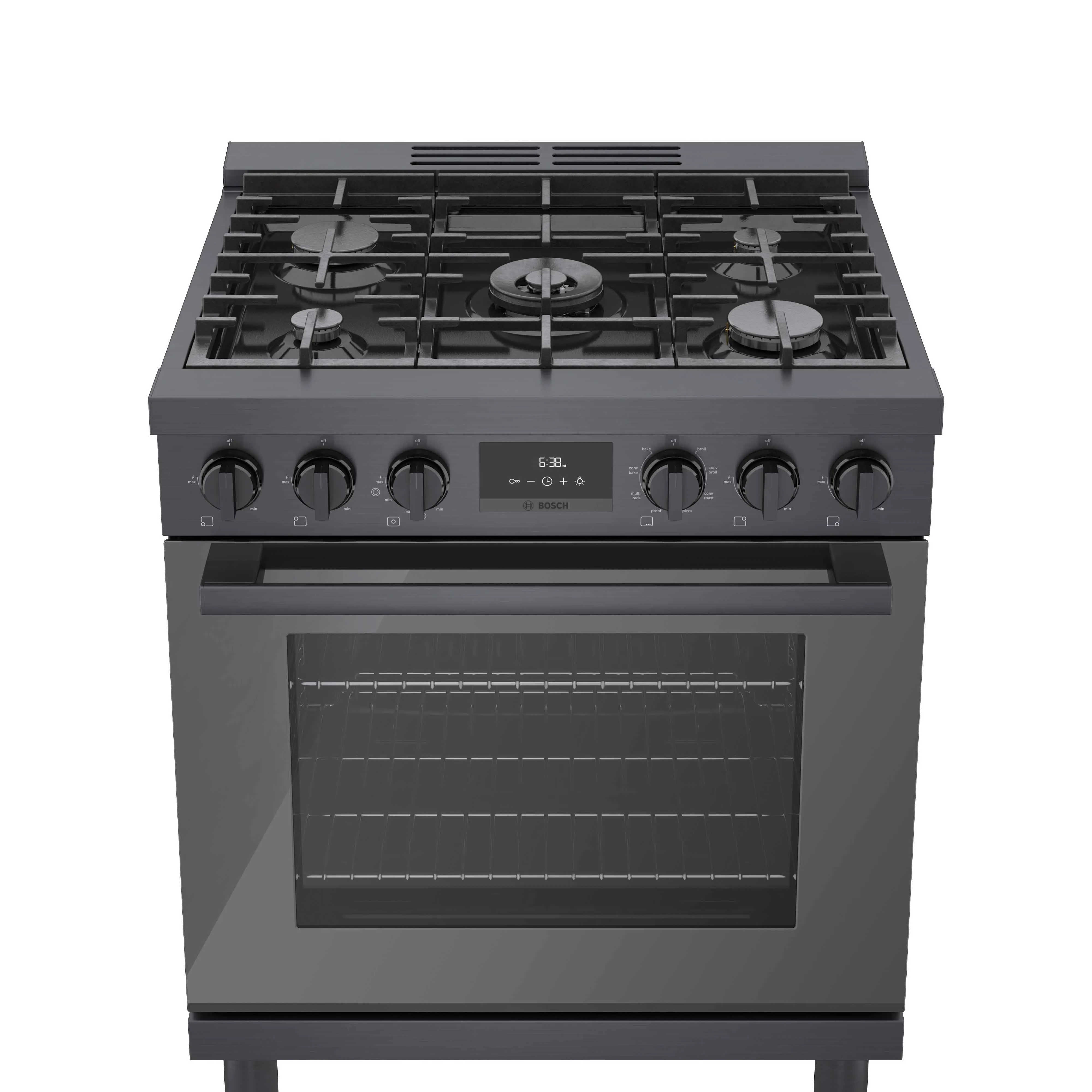 Bosch 30" Industrial Style Duel-Fuel Range Black Stainless Steel - HDS8045C