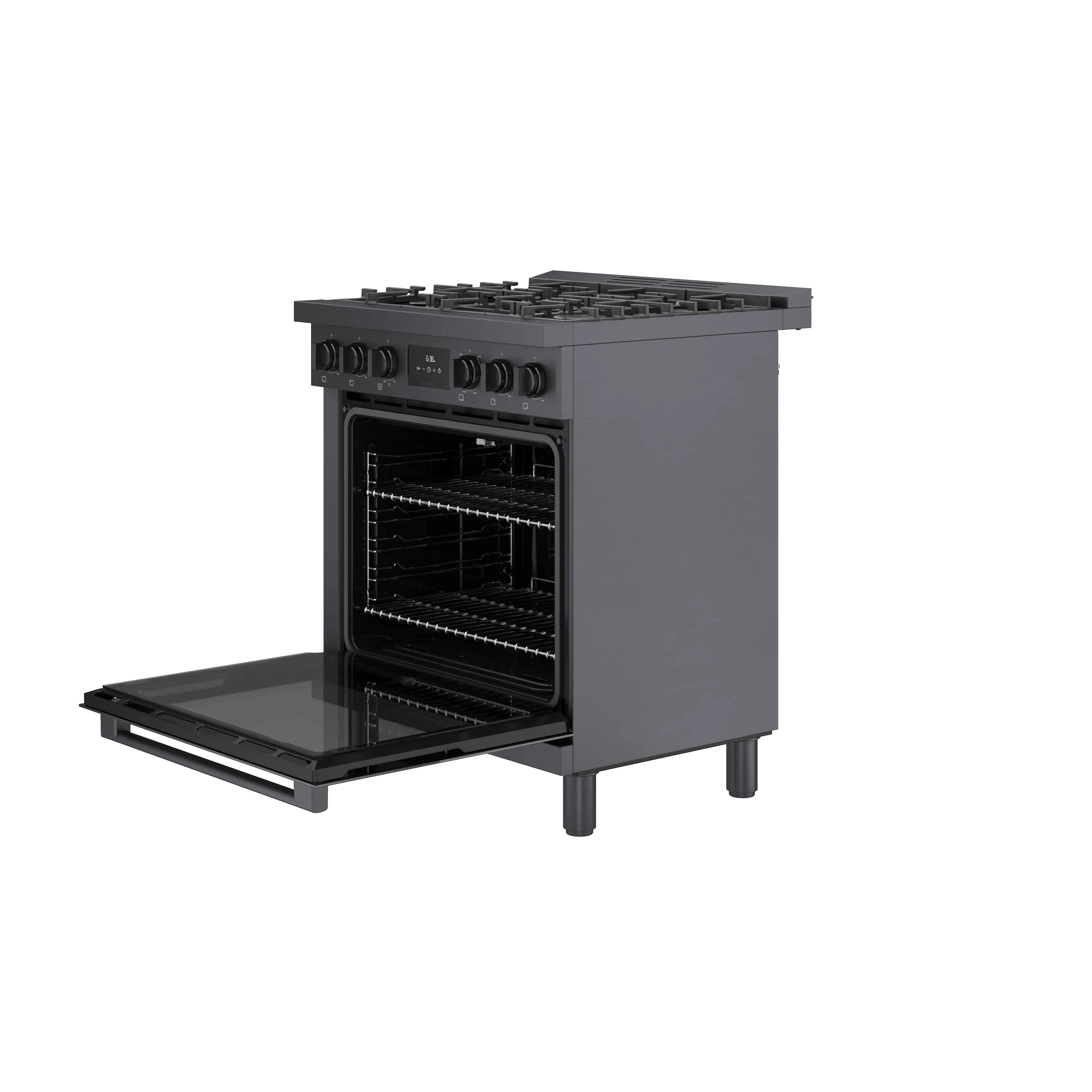 Bosch 30" Industrial Style Duel-Fuel Range Black Stainless Steel - HDS8045C