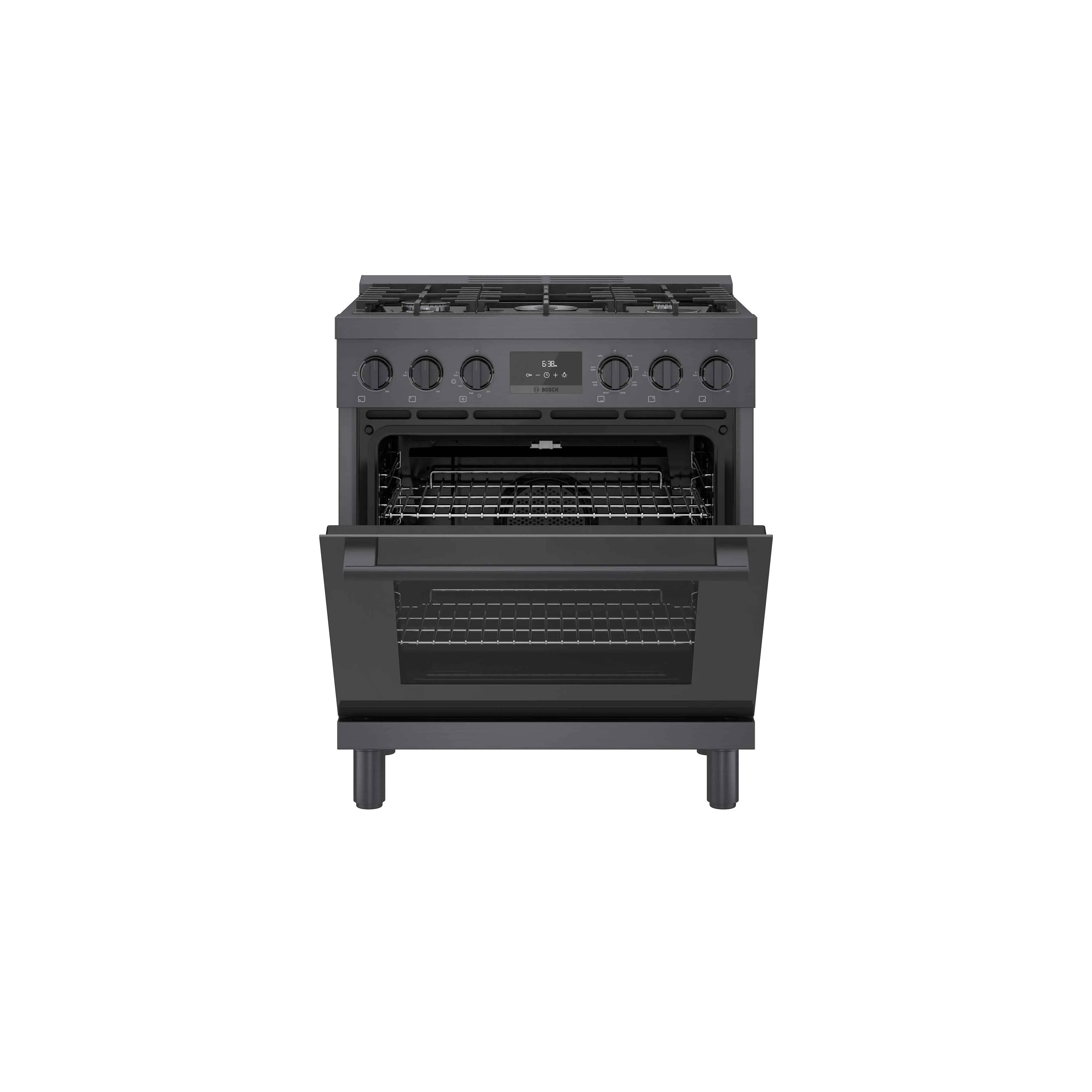 Bosch 30" Industrial Style Duel-Fuel Range Black Stainless Steel - HDS8045C