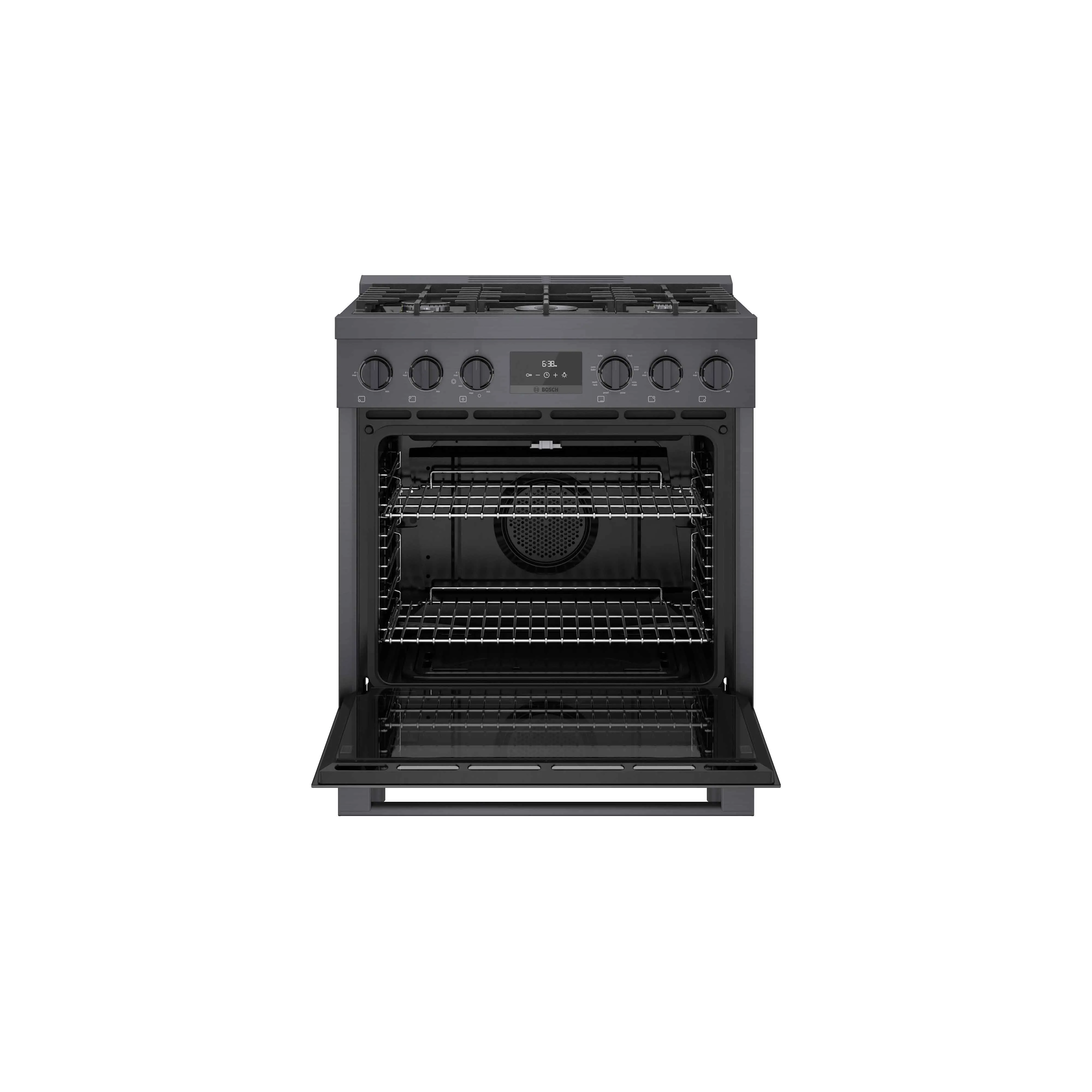 Bosch 30" Industrial Style Duel-Fuel Range Black Stainless Steel - HDS8045C