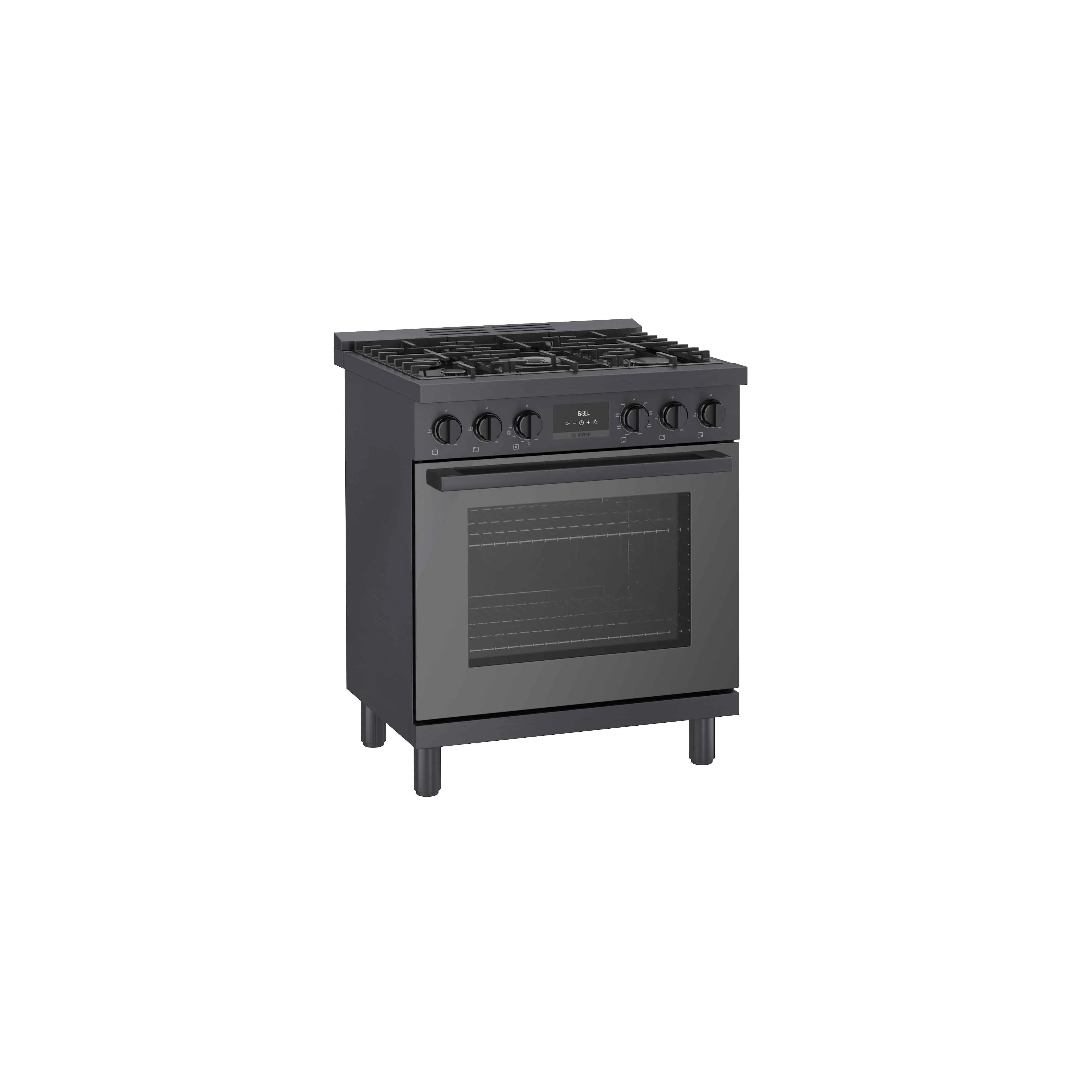 Bosch 30" Industrial Style Duel-Fuel Range Black Stainless Steel - HDS8045C