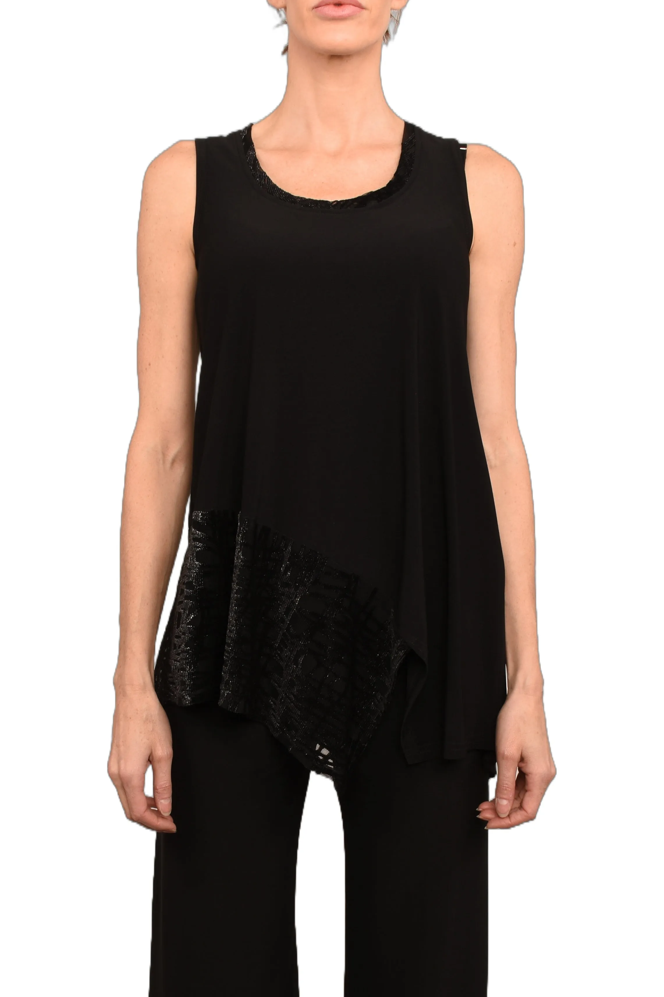 Cami noire "Notte"-CP757 | Black Tank Top "Notte"-CP757