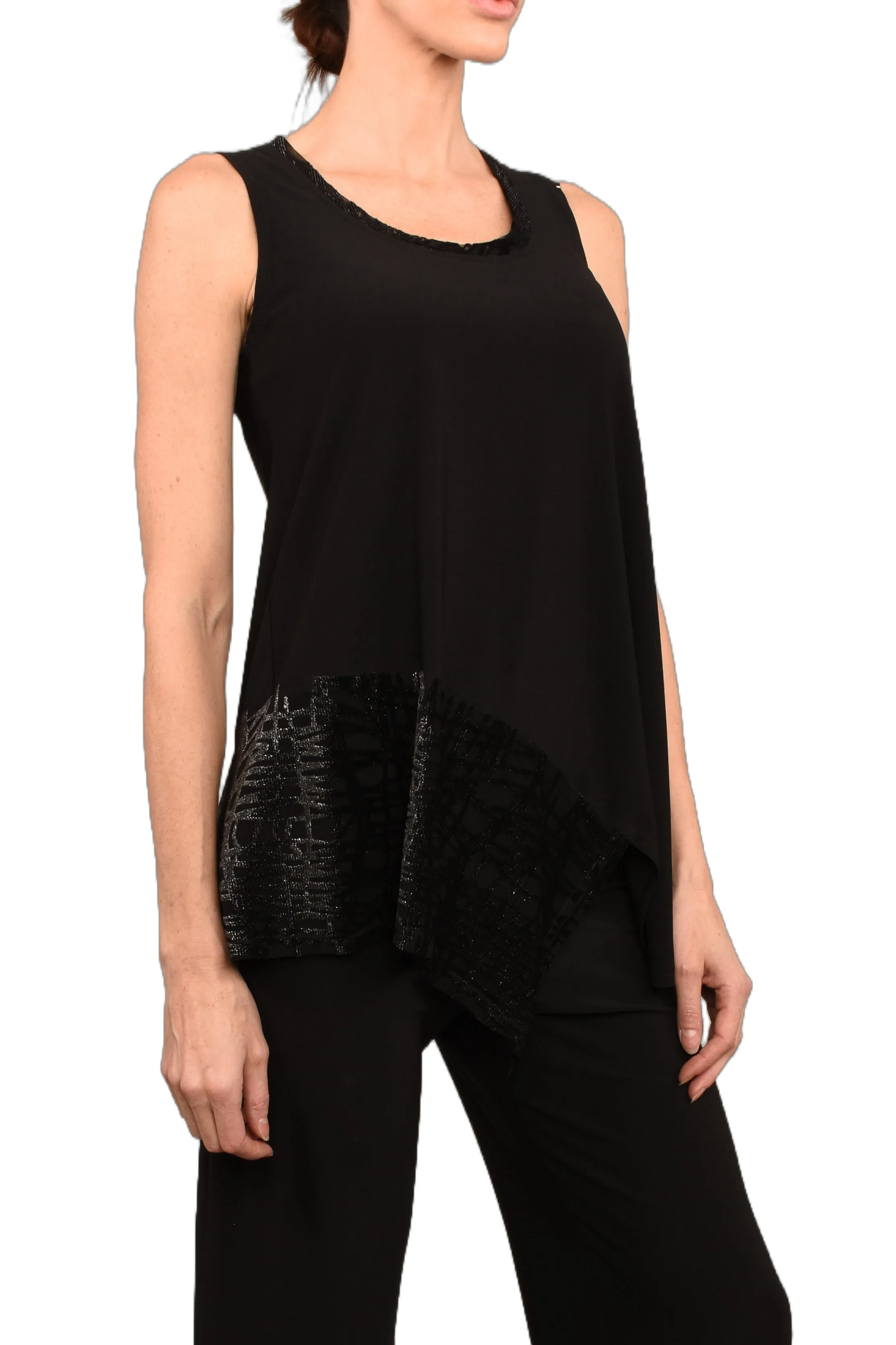 Cami noire "Notte"-CP757 | Black Tank Top "Notte"-CP757