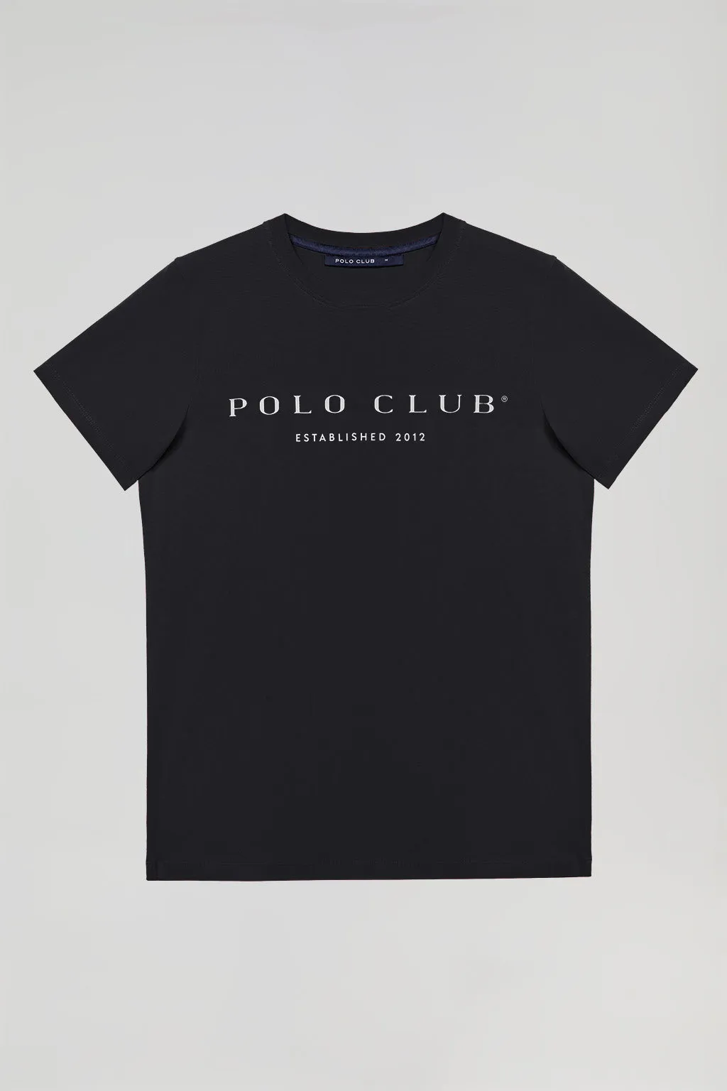 Camiseta básica negra con print icónico Polo Club