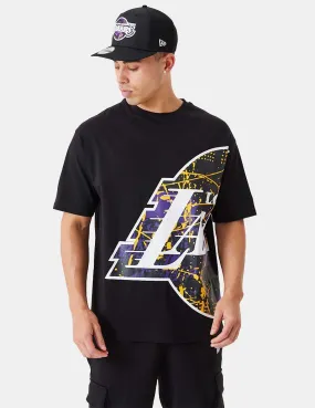 Camiseta New Era Large Team Logo Lakers Negro