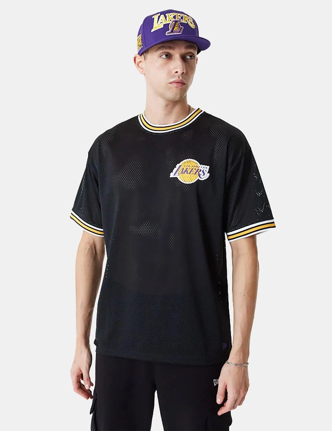 Camiseta New Era NBA Lakers Mesh Negro