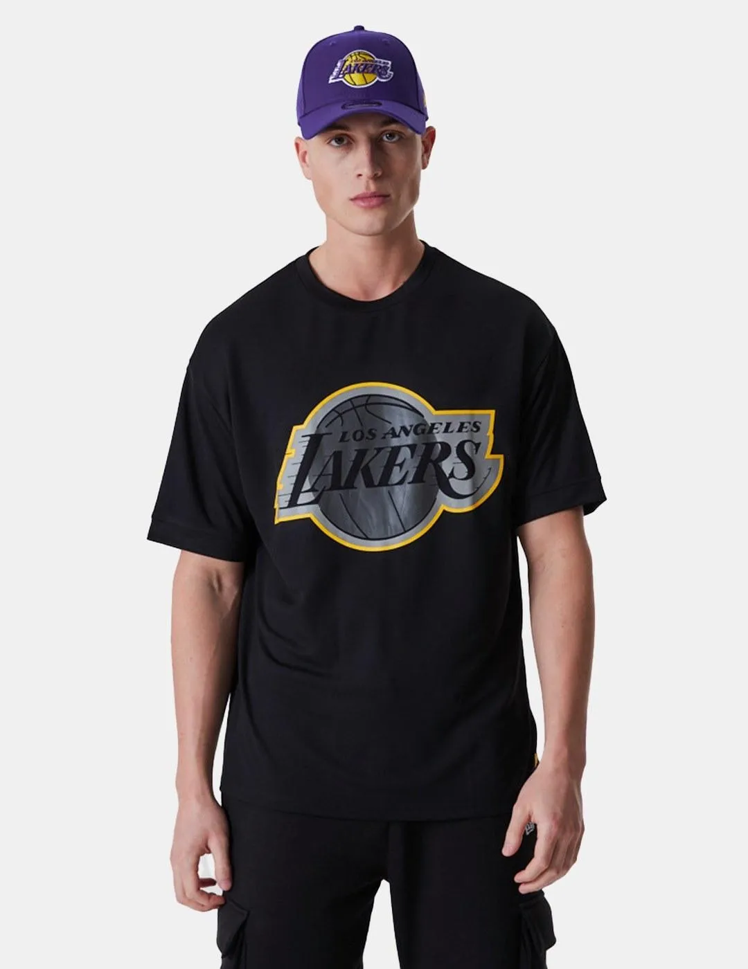 Camiseta New Era NBA Outline Mesh Lakers Negro