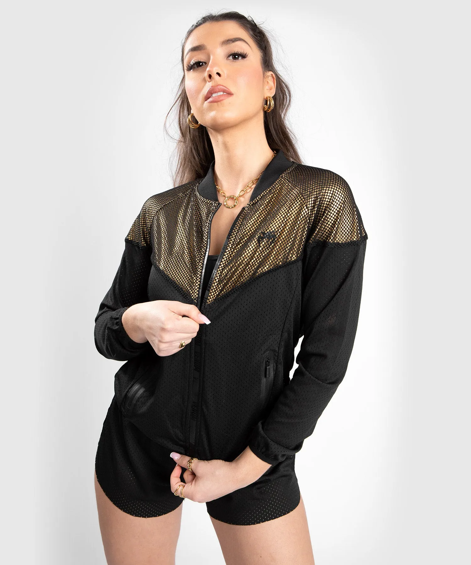 Chaqueta de malla Venum Lightning - Para mujer - Negro/Dorado