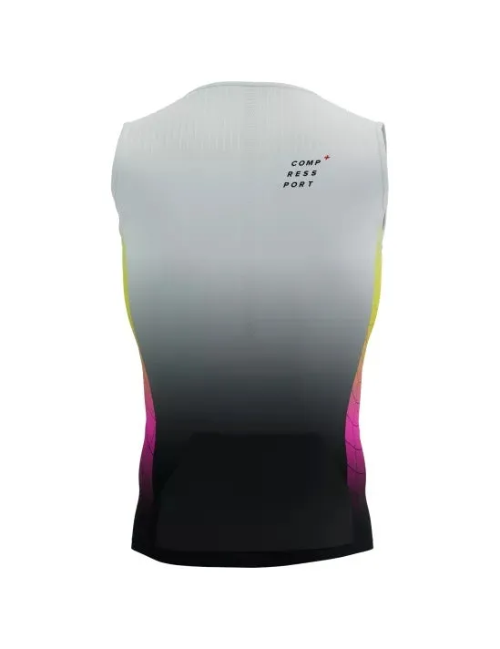 Compressport | Tri Postural Aero Tank Top | Heren | Safe Yellow / Neo Pink