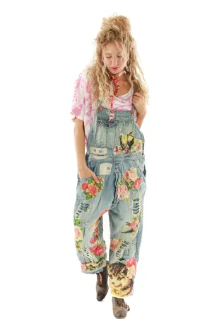 Floral Applique Overalls