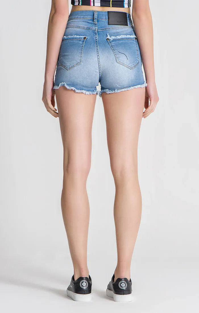 Light Blue Chromatica Denim Shorts