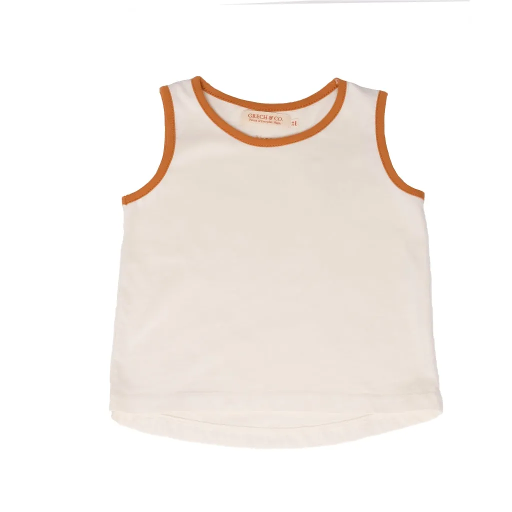 Oversized Tank Top | GOTS - Creamy White,Sienna