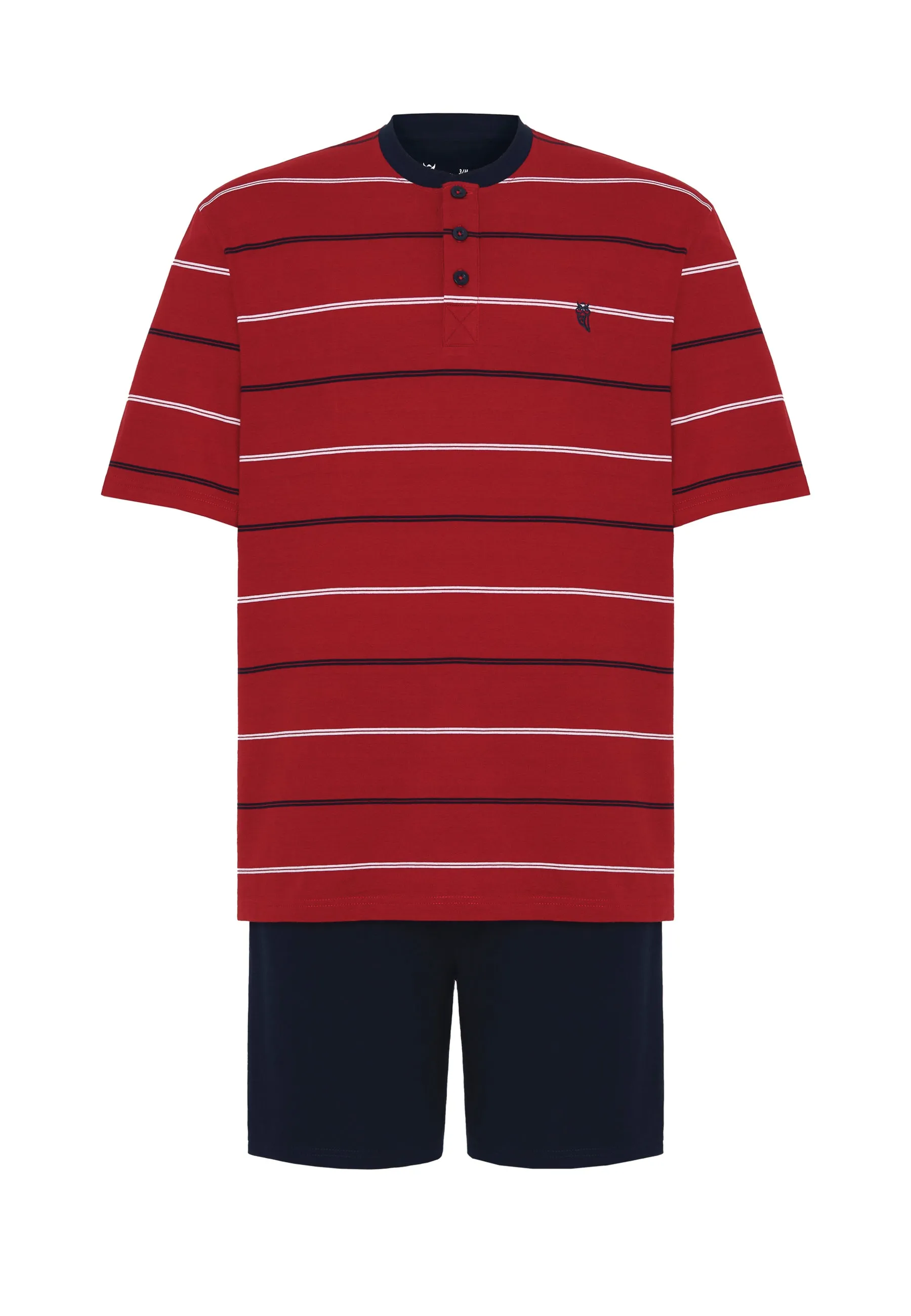 Pijama Hombre Corto Tapeta Punto Rayas - Rojo 3562_94