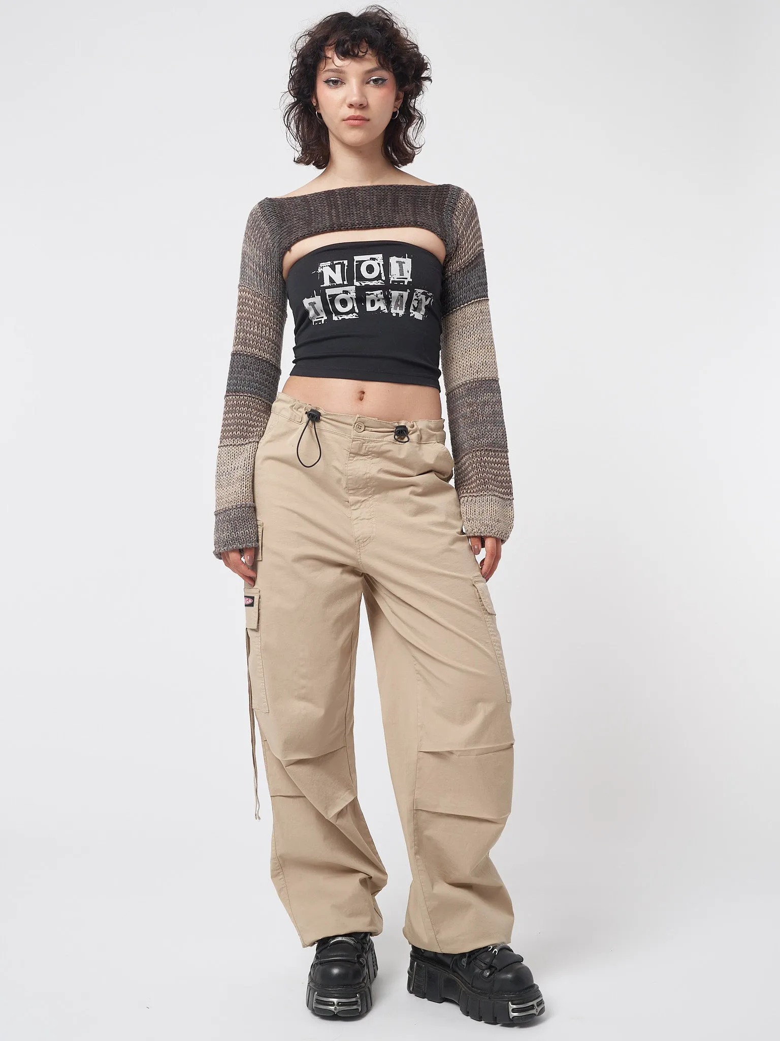 Rheo Beige Tech Cargo Pants