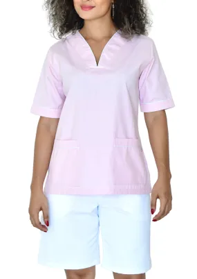 Uniforme de Bermuda - Oxford Rosa con Bermuda de Dril Blanca