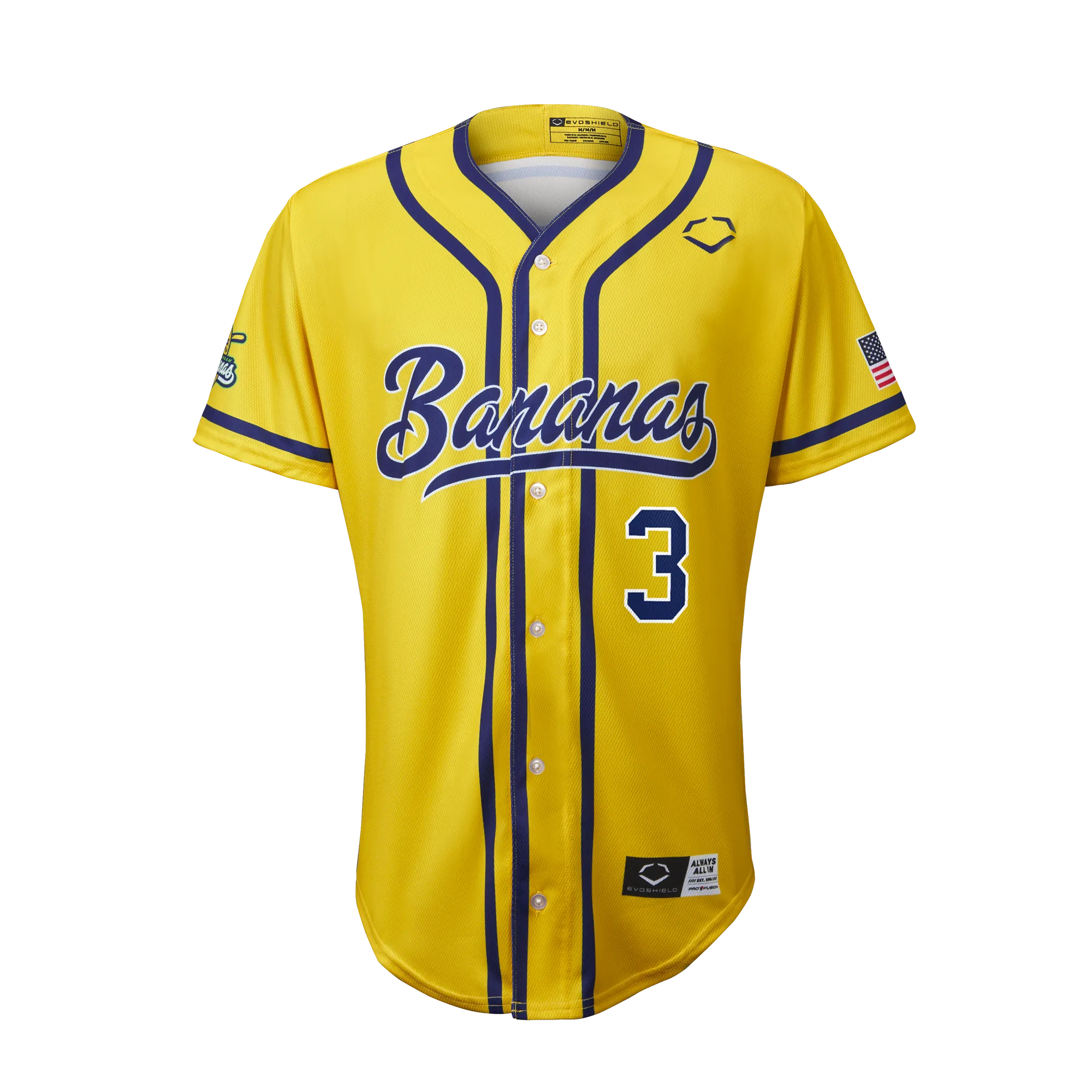 YOUTH Bananas Eric Jones #03 EvoShield Jersey - Yellow